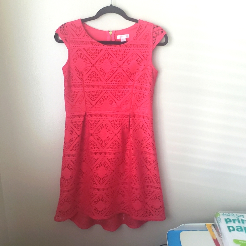 Xhilaration Girls Pink Lace Dress size (XL) 14-16